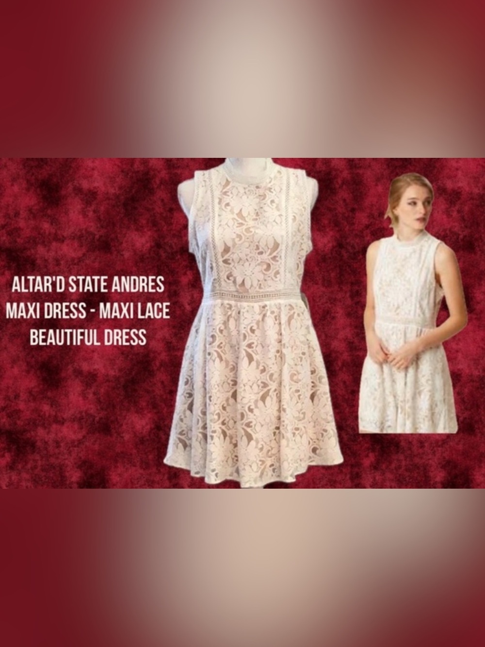 Elegant Cream Midi Lace Dress
Altar’d State
Sz. Med
Brand New